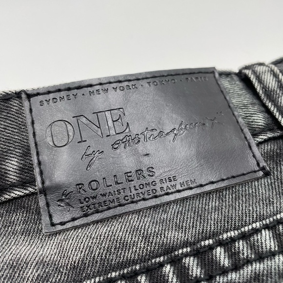 One Teaspoon Rollers Destroyed Denim Jean Shorts Coal Black Wash - Picture 12 of 15